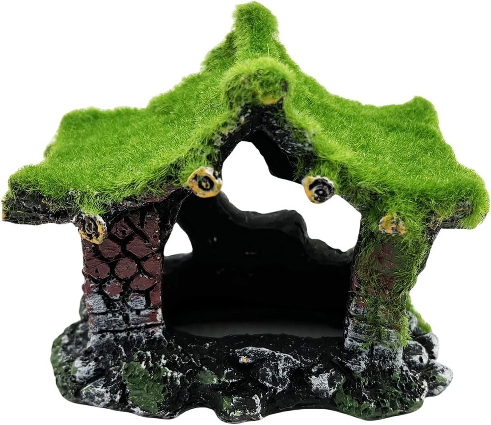 Aquarium Decoration House Resin Hollow Hideout House, Betta Fish Hide