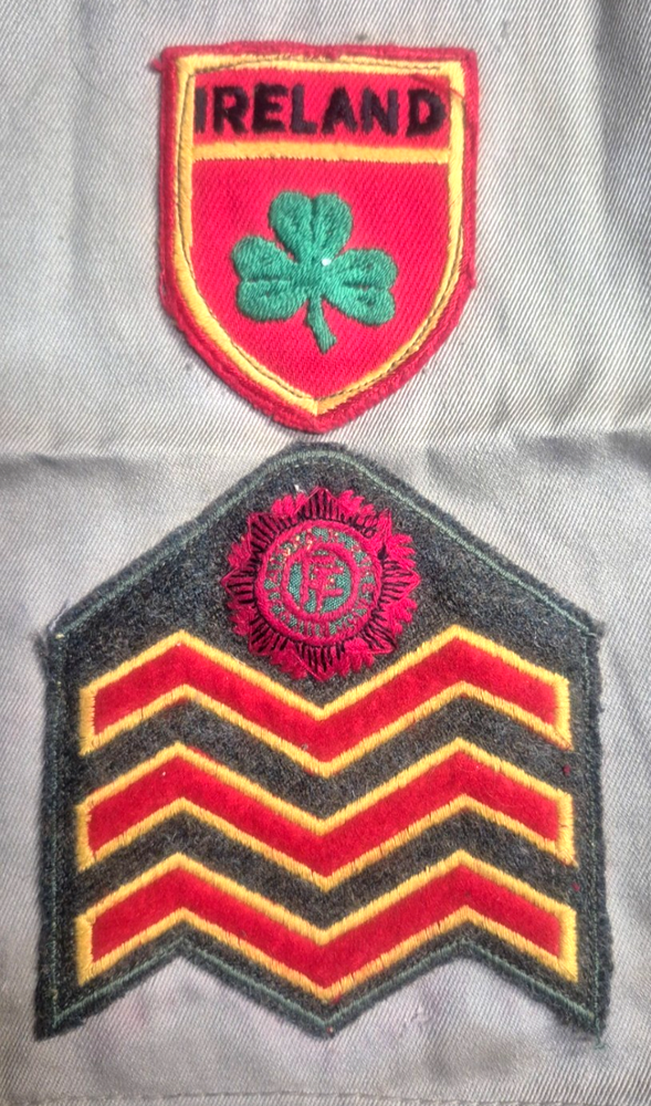 Original Vintage IRELAND /Irish Defence Forces/ Company Sergeant Military Patch