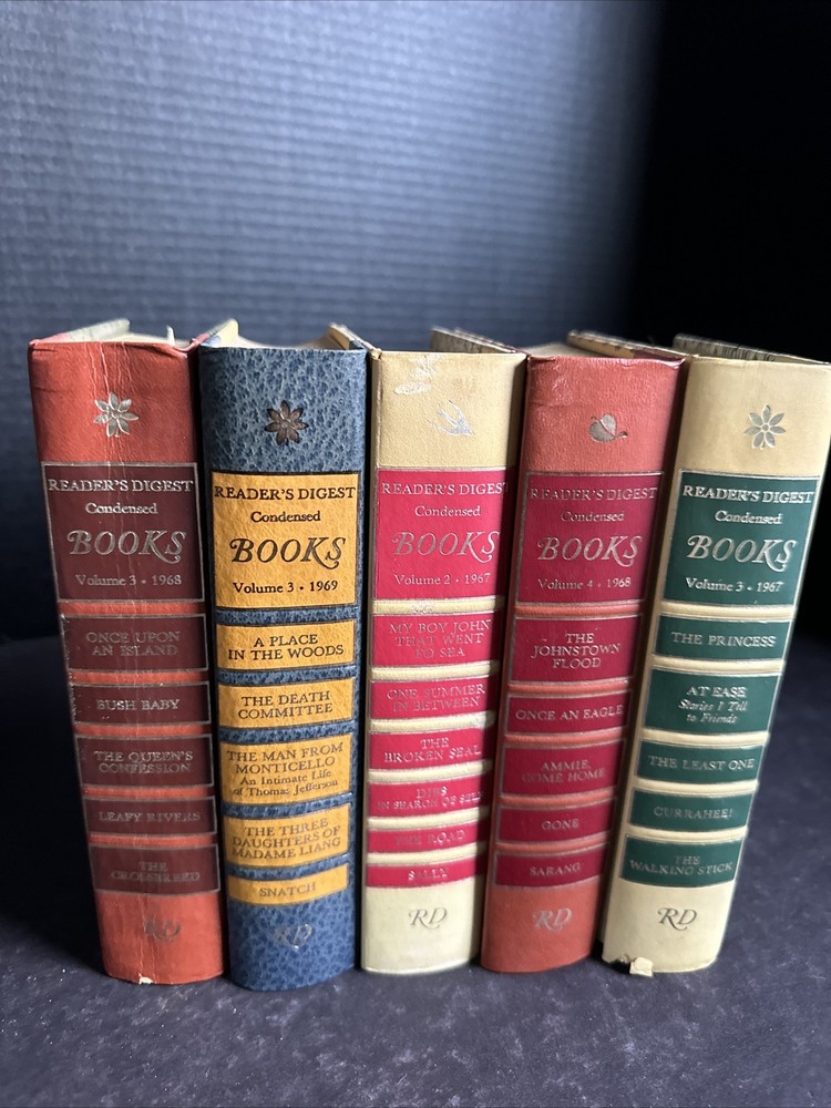 Lot of 5 Reader’s Digest Condensed Books 1967-1969 Vintage Hardcover Set #106