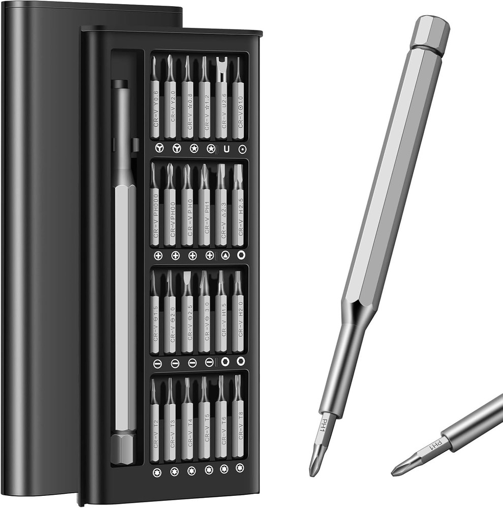 25 in 1 Mini Precision Screwdriver Set - Dlnope Professional Gray Silver Tool Kit