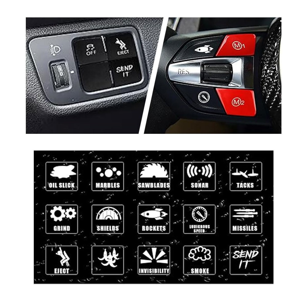 Novelty Stickers Labels for Car or Truck Unused Button, Stickers Decal for Truck
