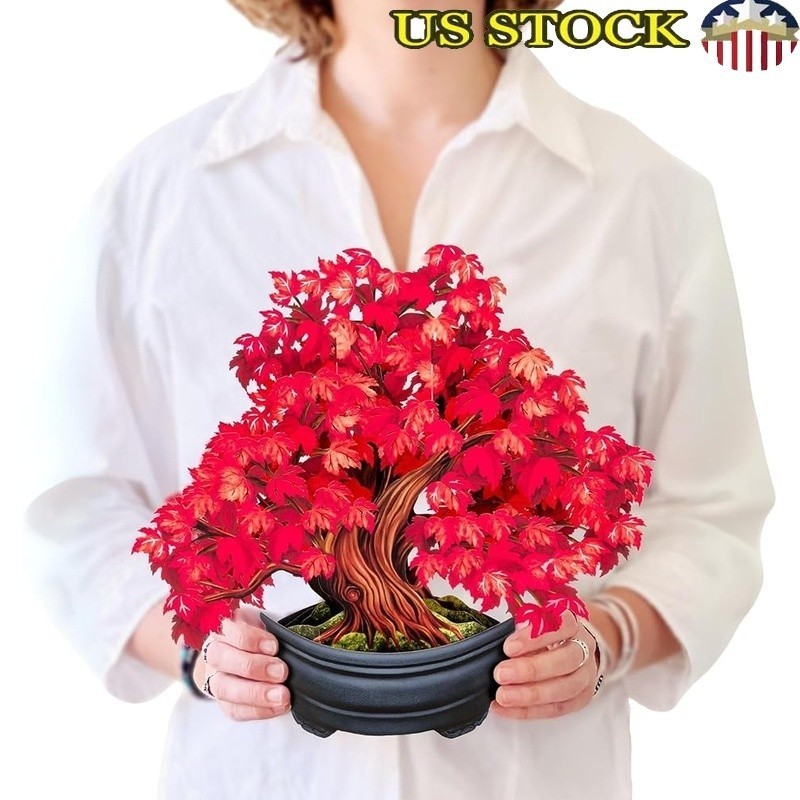 Red Maple Tree Pop Up Card Gift Birthday Anniversary Note Card Home Decor New