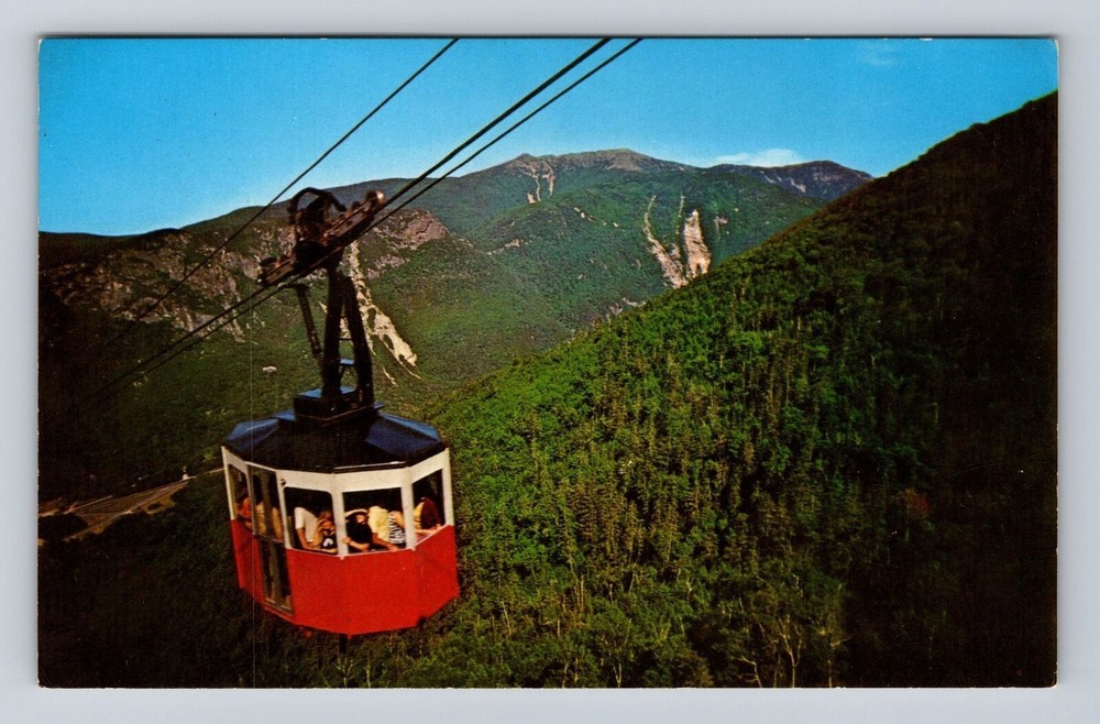 Franconia Notch NH-New Hampshire, Tram Car, Mt Lafayette, Vintage Postcard