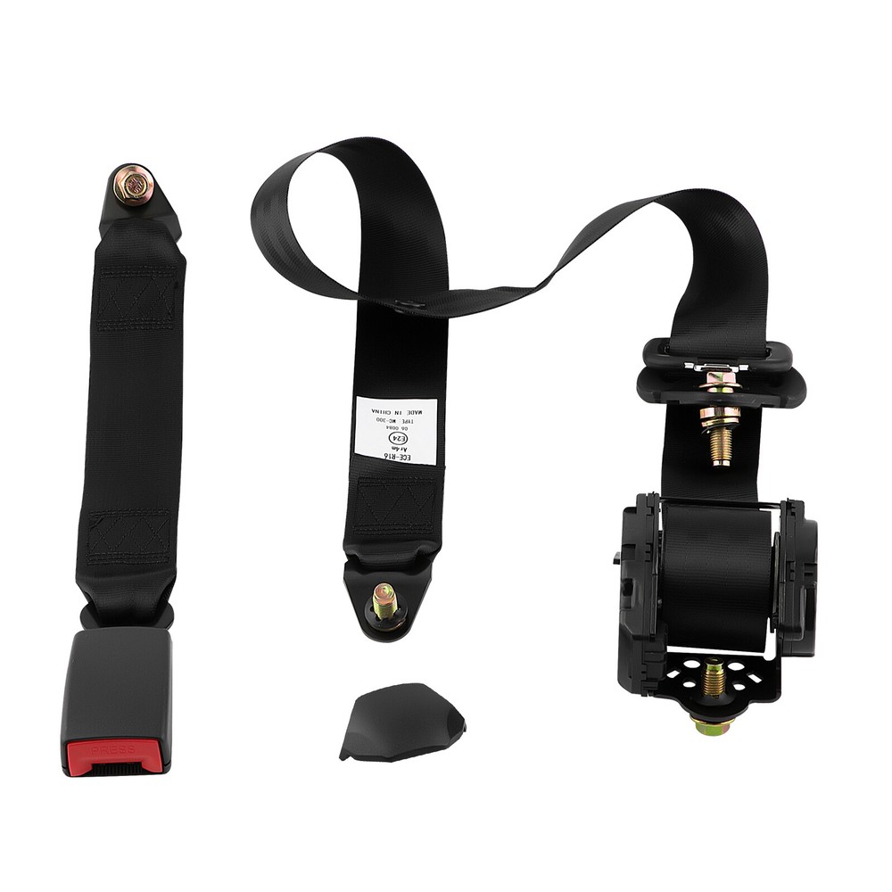3 Point Retractable Car Safety Harness Seat Belt Lap & Diagonal Belt Universal