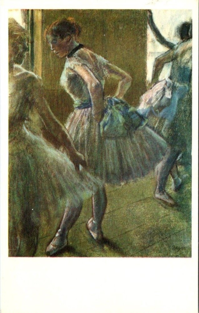 Artist EDGAR DEGAS Dancers in the Wings Art Institute, CHICAGO Illinois Postcard