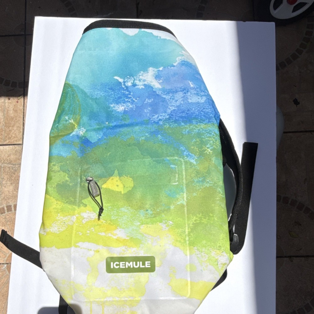 ICEMULE Backpack Cooler Portable Plastic Blue Green Yellow White