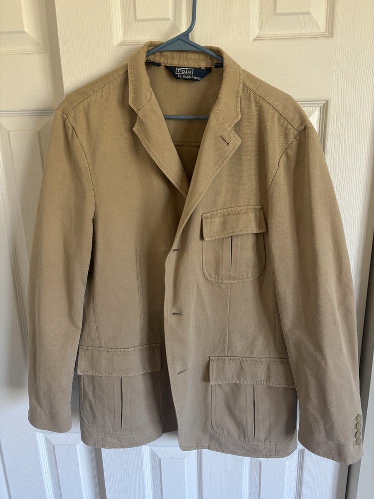 Ralph Lauren Large Tan Safari Style Jacket Button Up