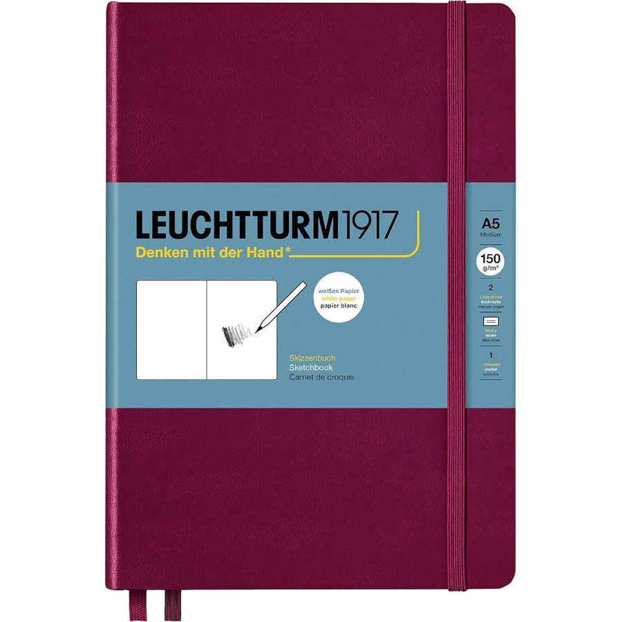 Medium A5 Hardcover Sketchbook (Port Red) - 112 Pages of 150g/m² Paper
