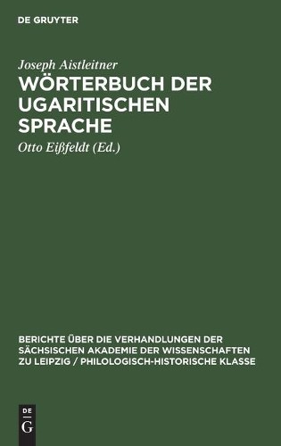 Joseph Aistleitner Wörterbuch Der Ugaritischen Sprache (Hardback)