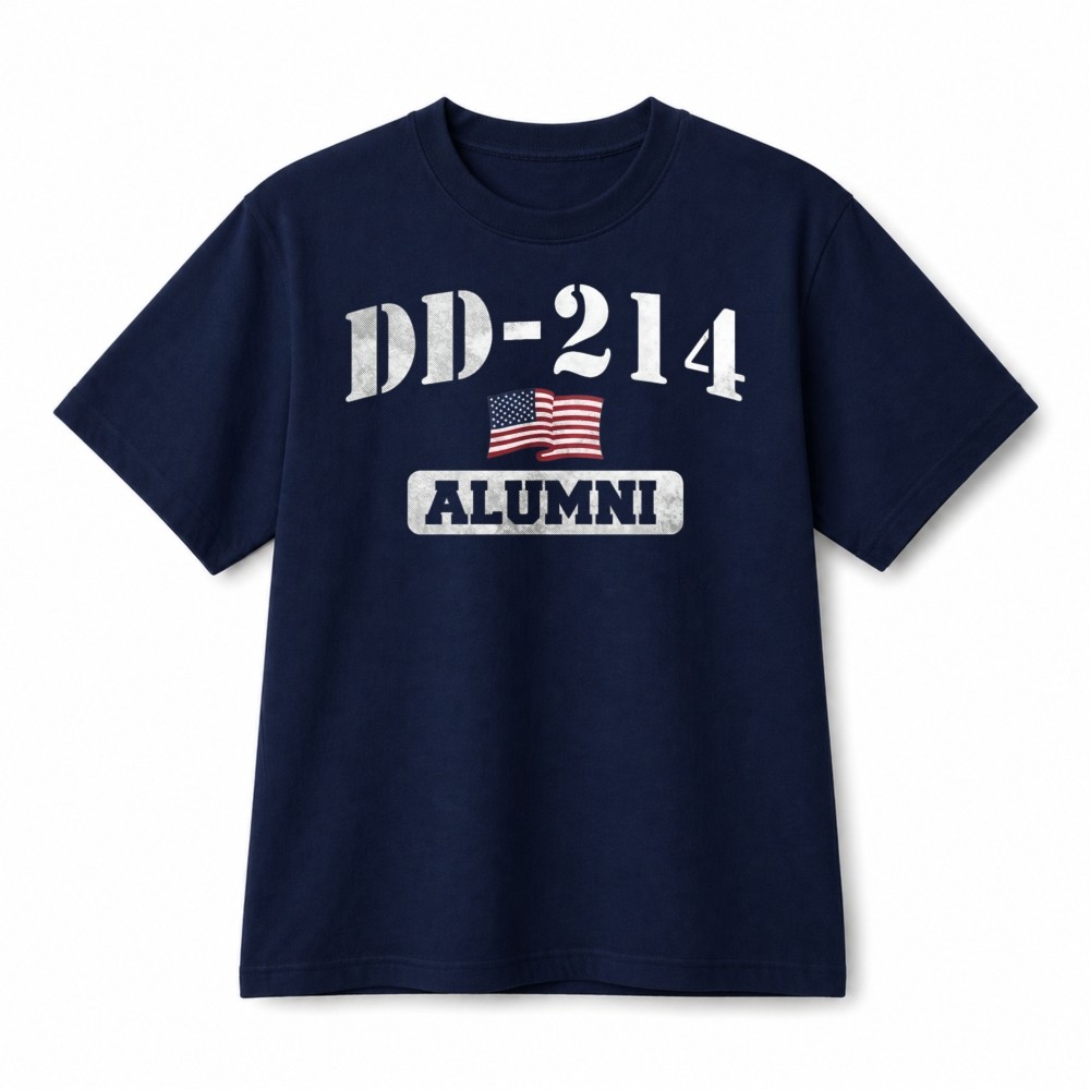 Veteran Alumni DD‑214 Patriotic Gift Retro Graphic Cotton T‑Shirt Unisex