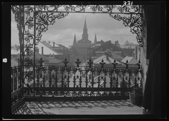 Photo:New Orleans Louisiana 1920s Iron Lace Balcony View French Quarter