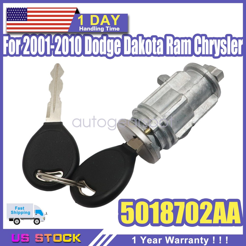 01-10 Dodge Dakota Ram Chrysler Ignition Lock Cylinder Switch with Keys