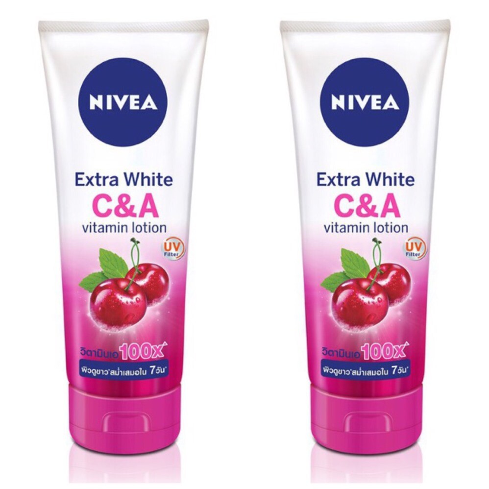 Nivea White Extra 2x320ml Vitamin A C&A Lotion 100x Whitening UV Skin Care-image