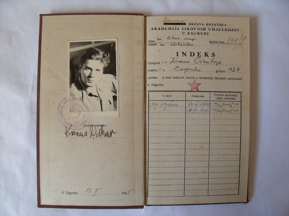 DF Yugoslavia Academy of Fine Arts Zagreb 1945 Student Booklet-image