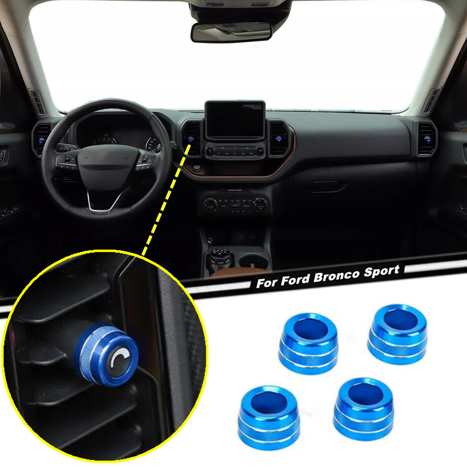 For 21-24 Ford Bronco Sport Blue Air Conditioner Vent Adjust Ring Cover Trim 4P