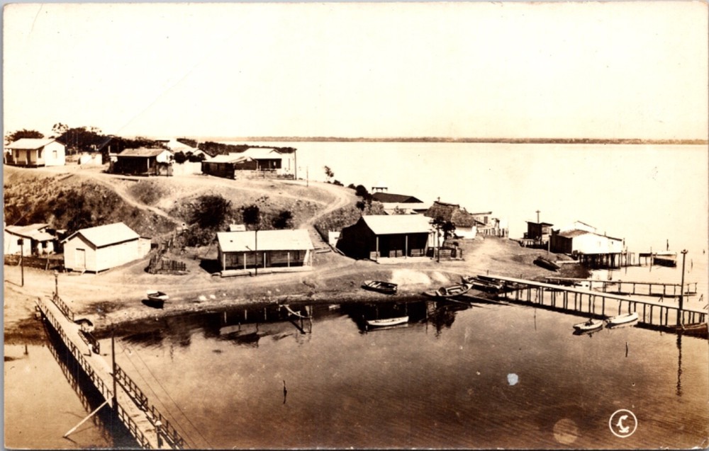 Real Photo Postcard Homes Along The Water in Caimanera, Cuba