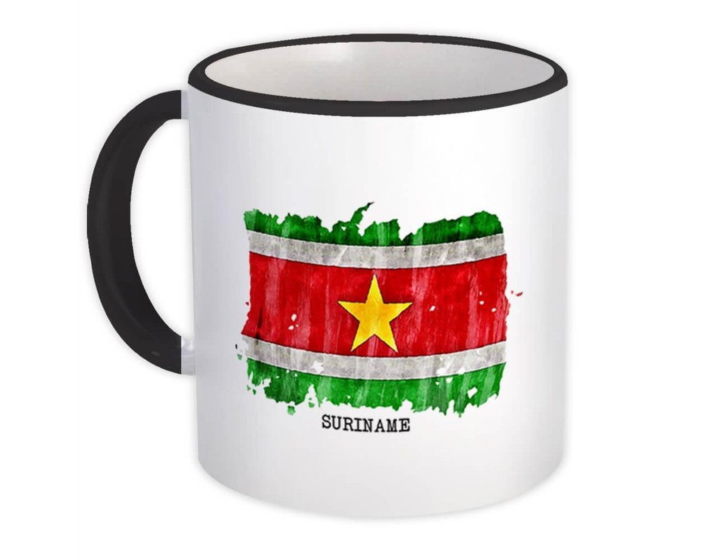 Gift Mug : Suriname Flag SouthAmerica Travel Expat Country Watercolor
