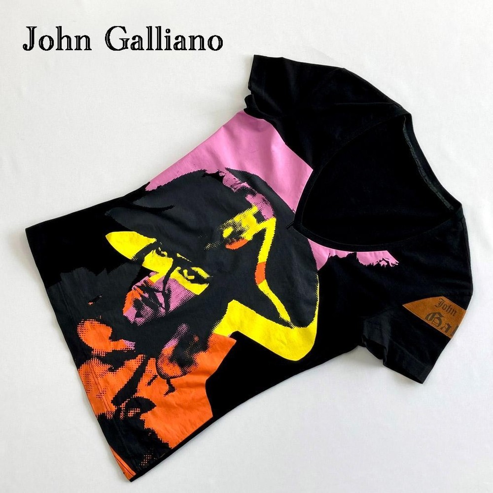 JOHN GALLIANO Pirates Print Black T-Shirt Size M