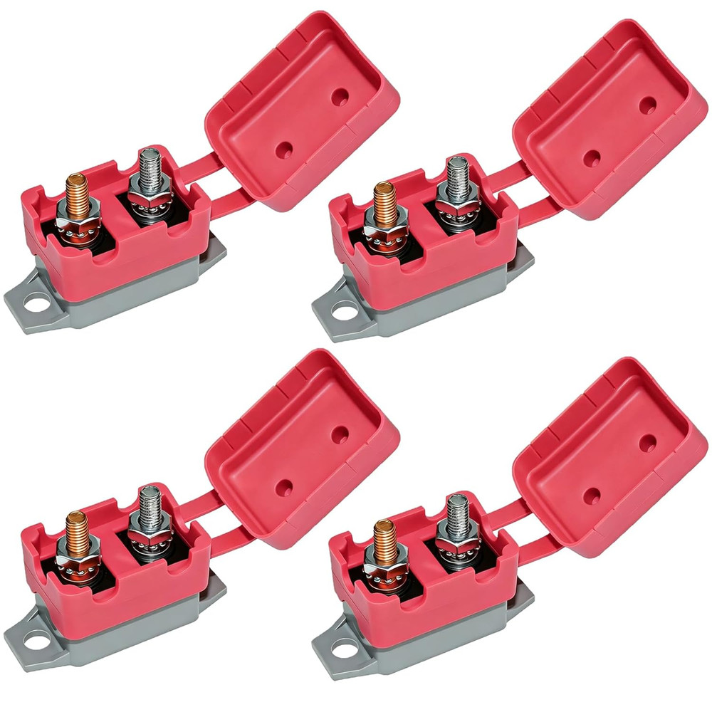 4PCS Auto Reset Circuit Breaker, Stud Type Circuit Breakers with Cover, 12V - 24