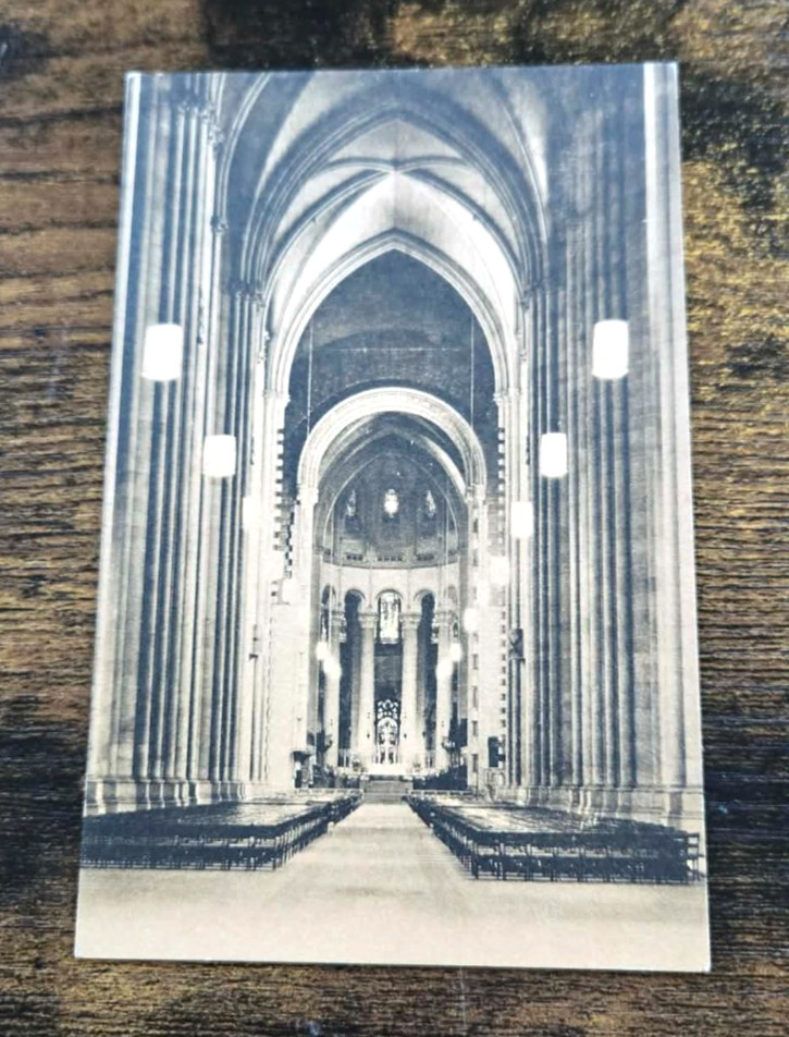 1930s Postcard Cathedral of St. John the Divine Church Interior New York City