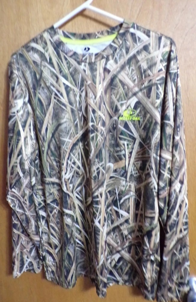 Mossy Oak Shadow Blades Camo Long Sleeve Tee for Men Size M 38/40