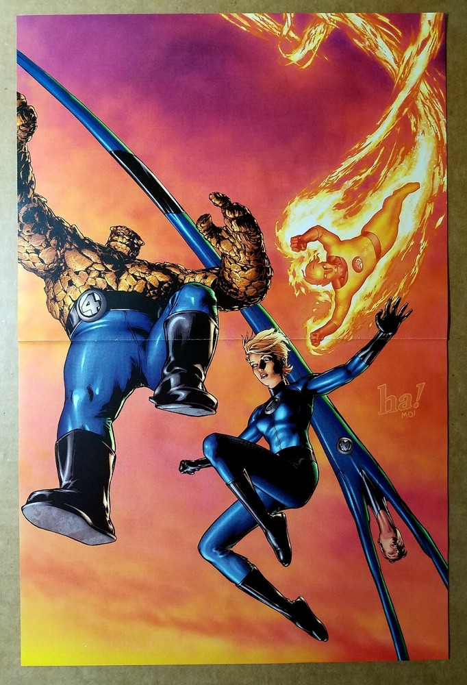 Fantastic Four Marvel Comics Poster Featuring Iconic Art by Gene Ha for Superhero Fans