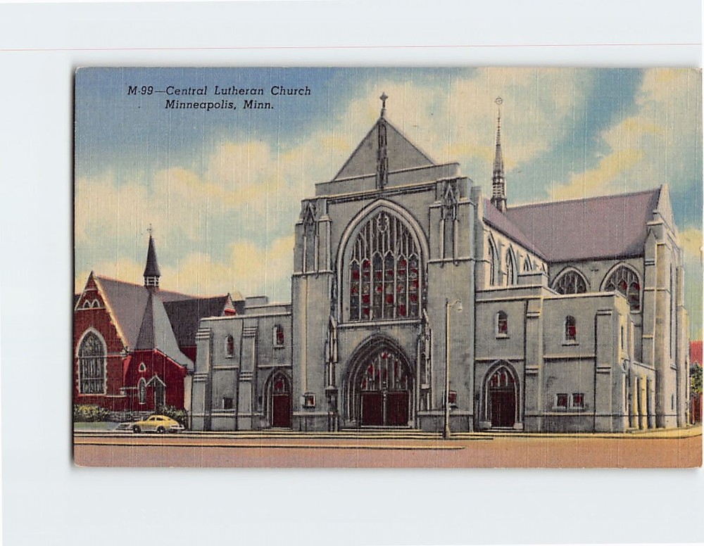 Postcard Central Lutheran Church Minneapolis Minnesota USA