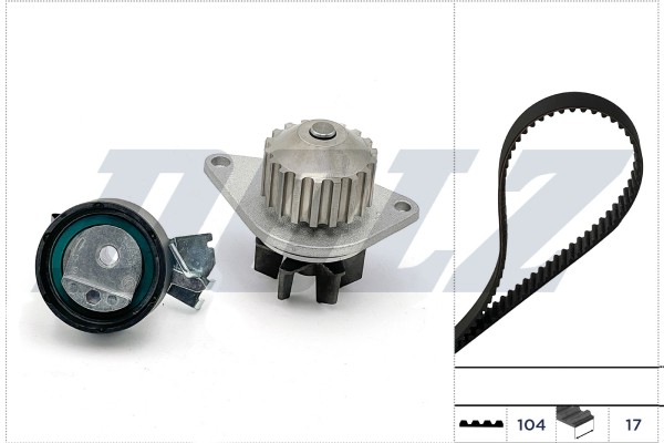 KD057 DOLZ Water Pump + Timing Belt Kit for Citroen, Fiat, Peugeot