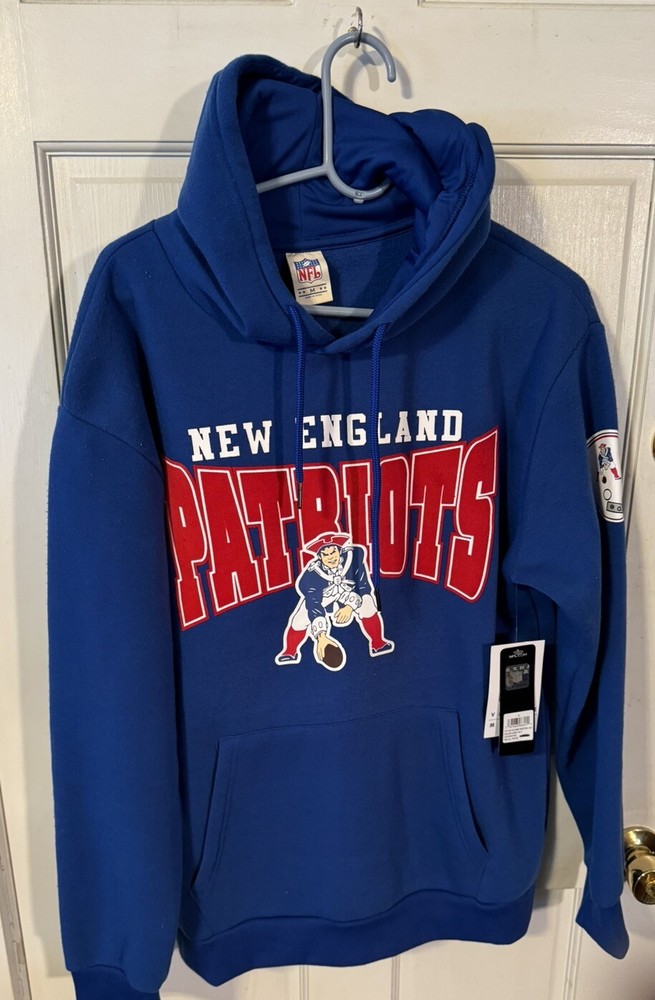 NFL Team Apparel New England Patriots Hoodie Pullover Men Medium Blue New &&&