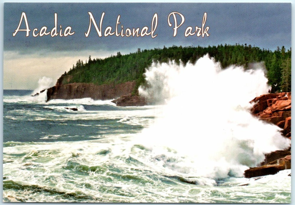 Postcard - High Surf Along Ocean Drive - Acadia National Park - Maine-image