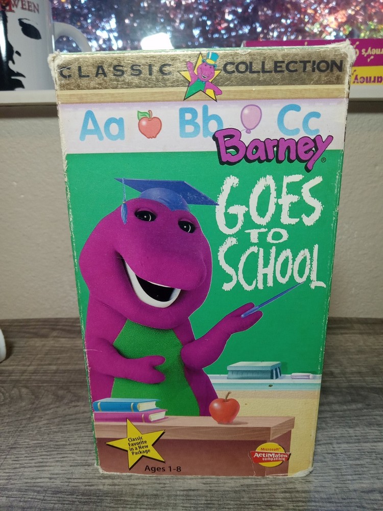 Barney Goes To School Classic Collection- VHS 1990-1996 TESTED WORKS!!