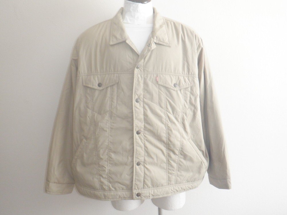 NWOT LEVI'S Sz 3XL Tan Snap Front Chest Pockets Light Weight Coat Jacket RED TAB