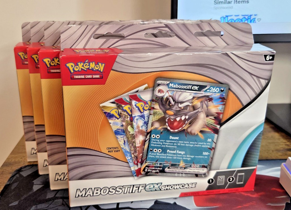 Mabosstiff EX Showcase Box 2024 Pokemon TCG 3 Booster Packs and Promo Sealed