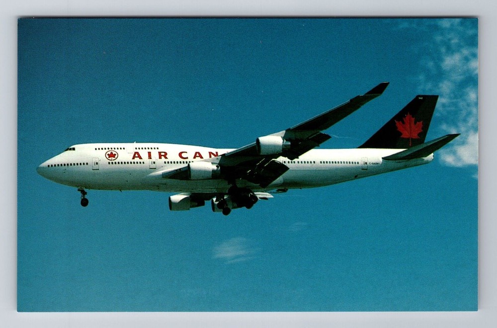 Air Canada Boeing B-747-433, Plane, Transportation Antique Vintage Postcard