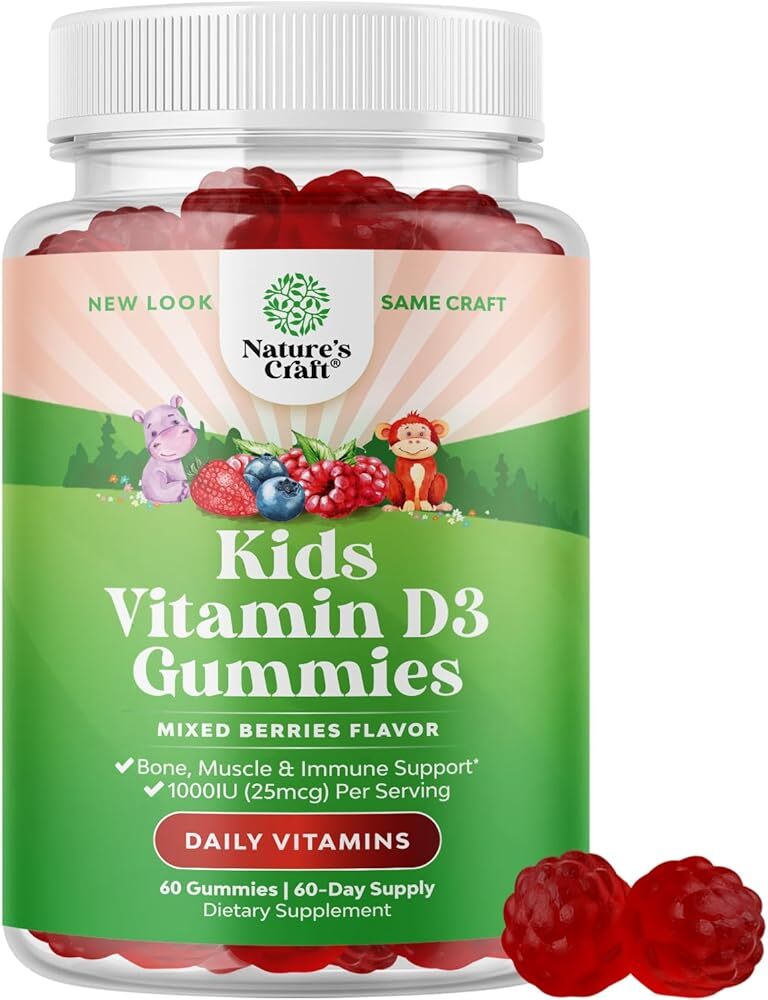 Chewable Vitamin D Gummies for Kids - Delicious Kids Vitamin D 1000 IU Per Se...