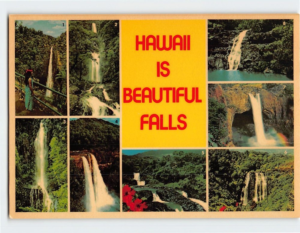 Postcard Beautiful Falls in Hawaii USA