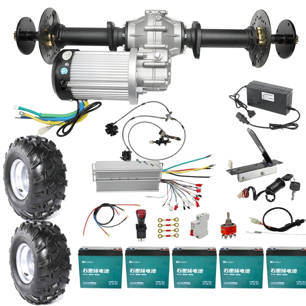 60V 2500W Go Kart Golf Cart Rear Differential Axle Kit 810mm for Trike Tractor