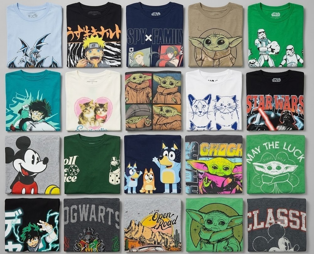Lot of 3 Brand New Men's Graphic T-Shirts Random Mixed Anime Cartoon Tees
