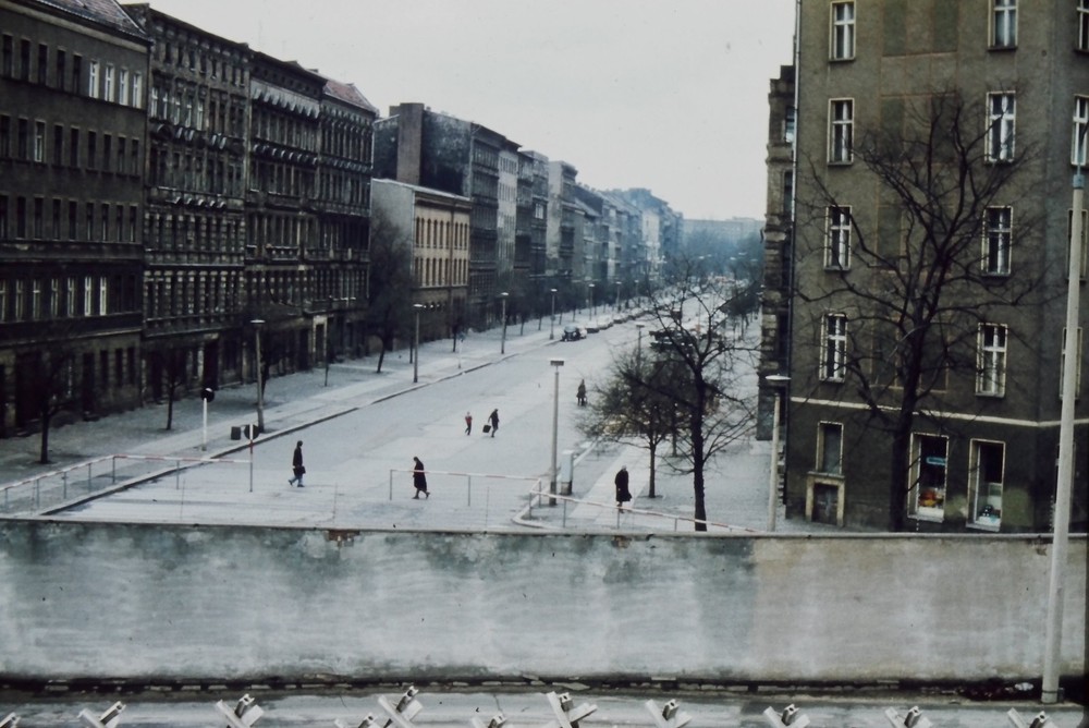 c1960's 35mm Slide Berlin Wall Street View Cold War Germany Architecture Czech