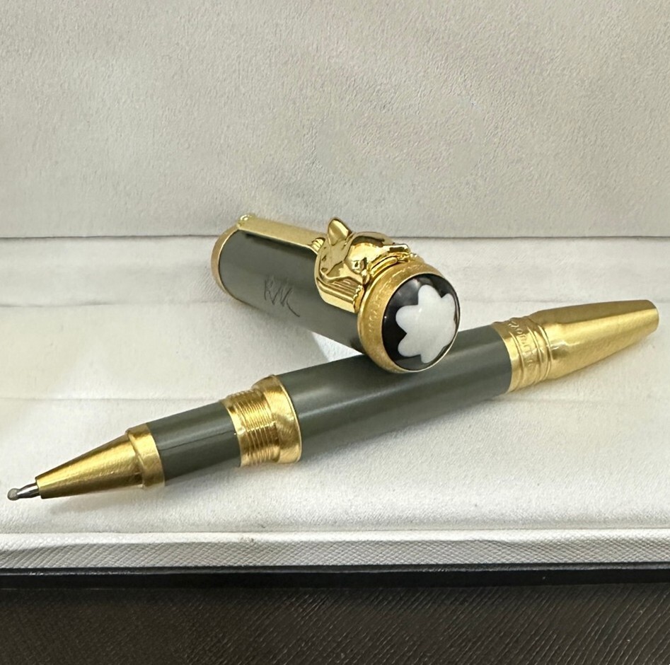 Deluxe Writers Series Green - Gold Clip 0.7mm Rollerball Pen No Box