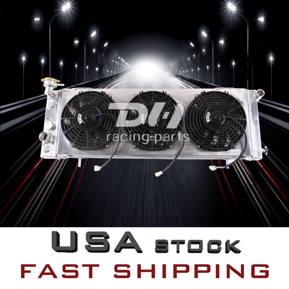 CU1193 4 Rows Radiator Shroud Fan For 1984-01 Jeep Cherokee Comanche XJ AT 4.0L