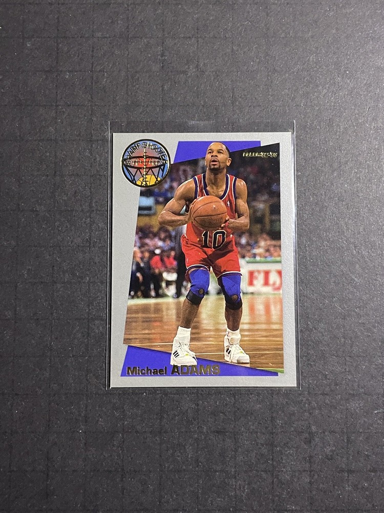 1992-93 Fleer Michael Adams Sharp Shooter Insert Card #8 - Washington Bullets