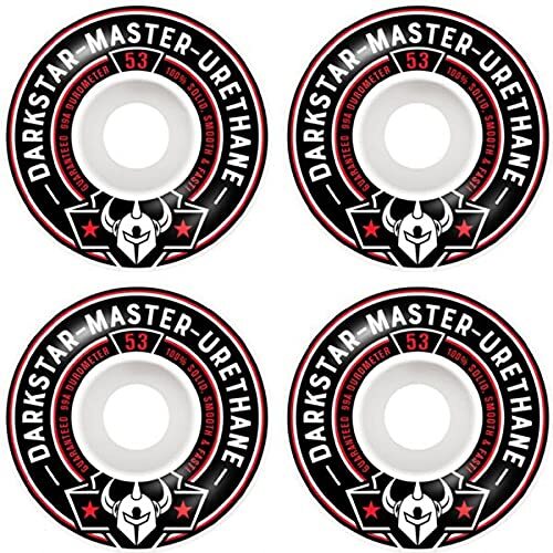 Darkstar Skateboards Responder White/Red Skateboard Wheels - 53mm 99a (Set of 4)