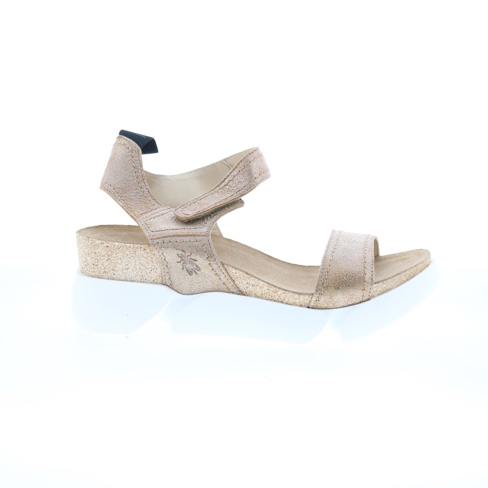 Fly London Sena SENA580FLY-009 Womens Gold Leather Platform Sandals Size 41