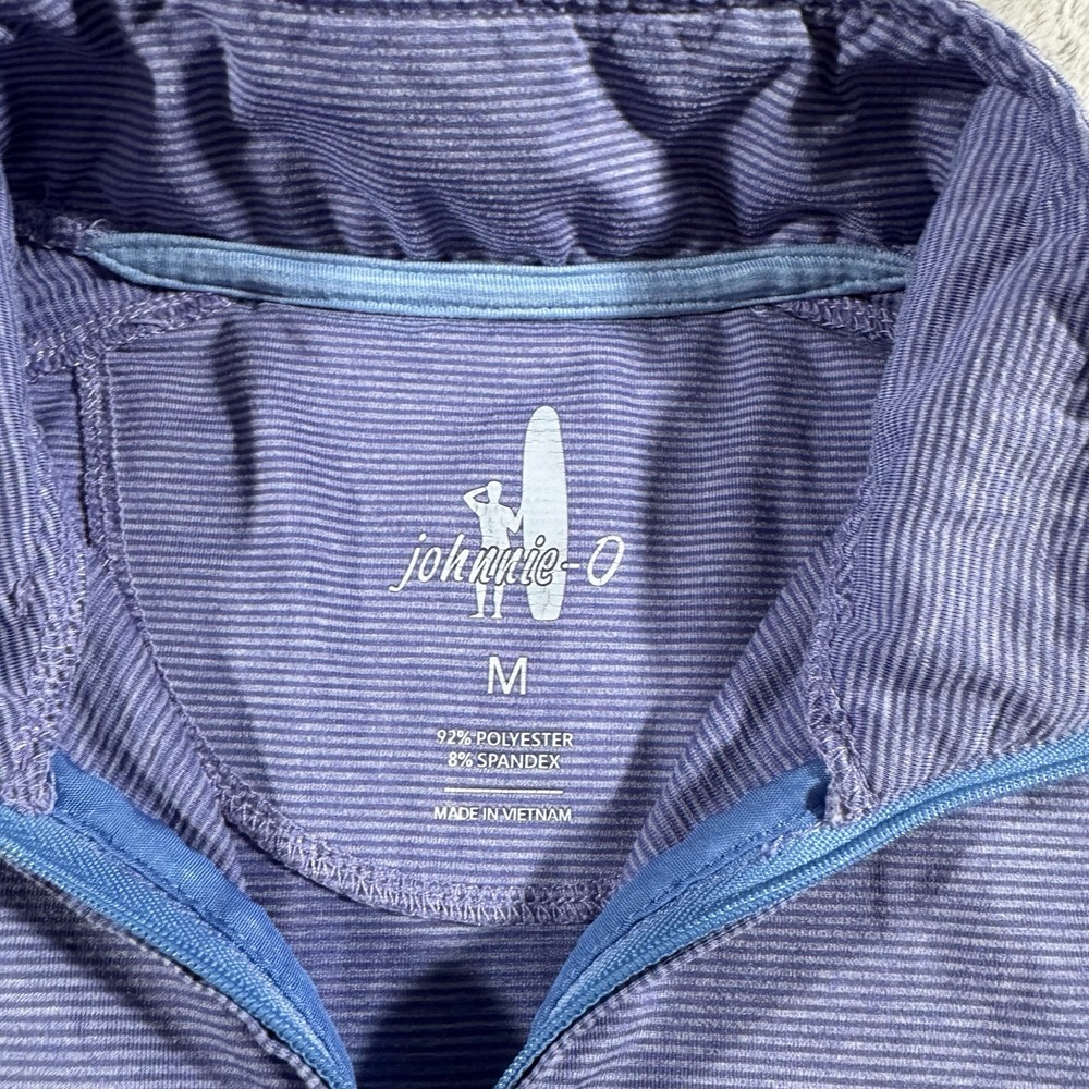 johnnie-O Pullover Men Medium Performance 1/4 Zip Purple Striped
