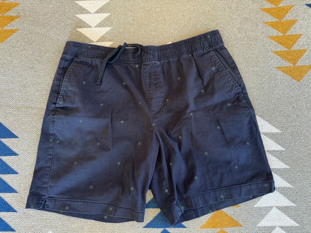 banana republic shorts men large blue with green palm trees