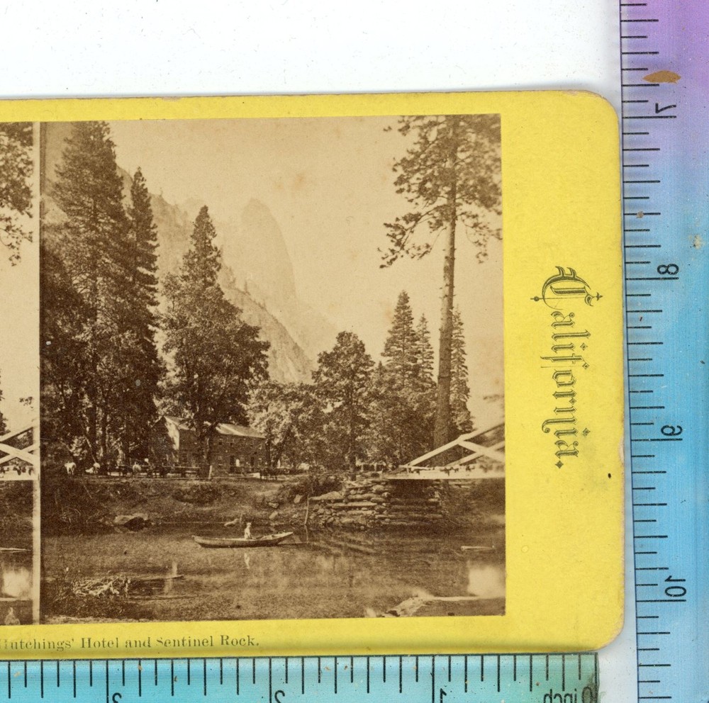 Merced Hutchings Hotel & Sentinel Yosemite Valley Stereoview