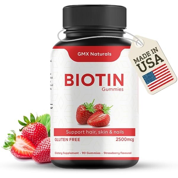 Biotin Gummies 2500mcg – 90 Soft Chews – Premium Biotin Supplement for Hair