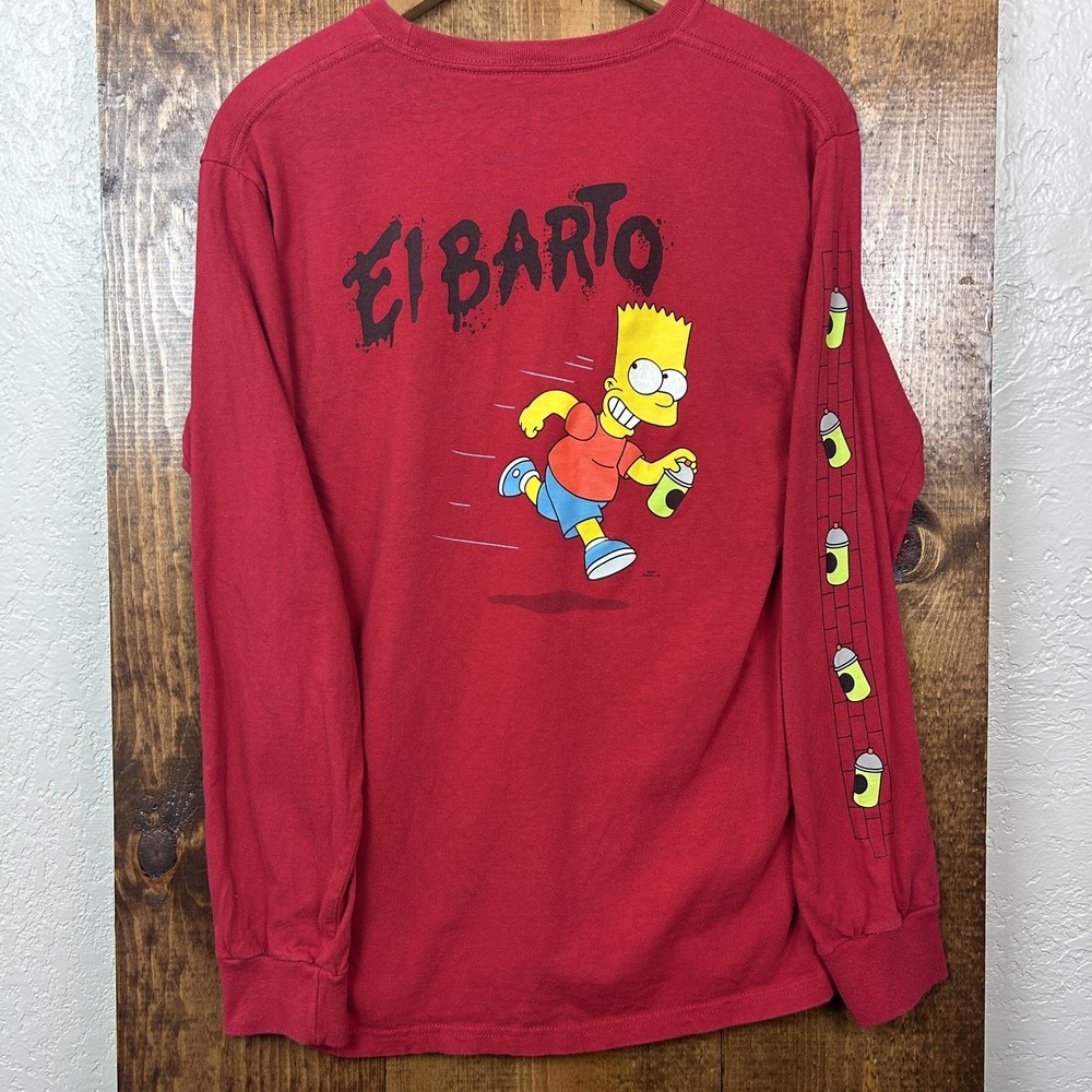 Vans Off The Wall Long Sleeve Shirt Small El Barto Simpsons Classic Cut Skater