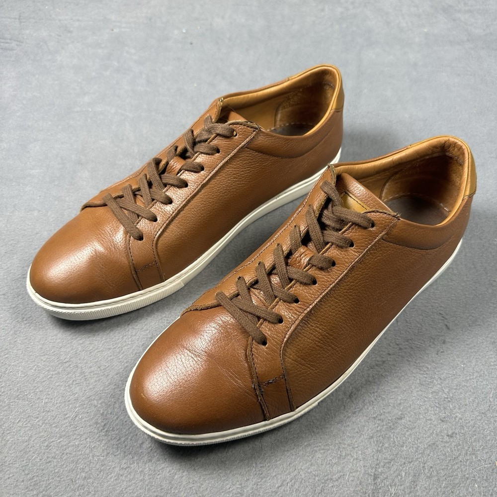 Allen Edmonds Courtside Leather Sneakers Men’s 11 E Brown Lace Up Casual
